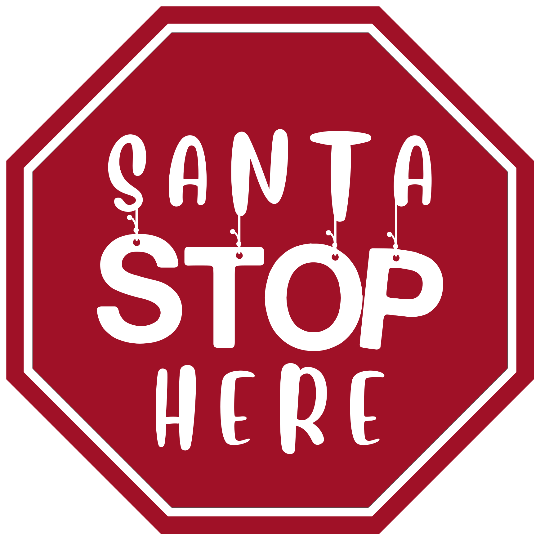 Santa Stop Sign christmas rug - TenStickers