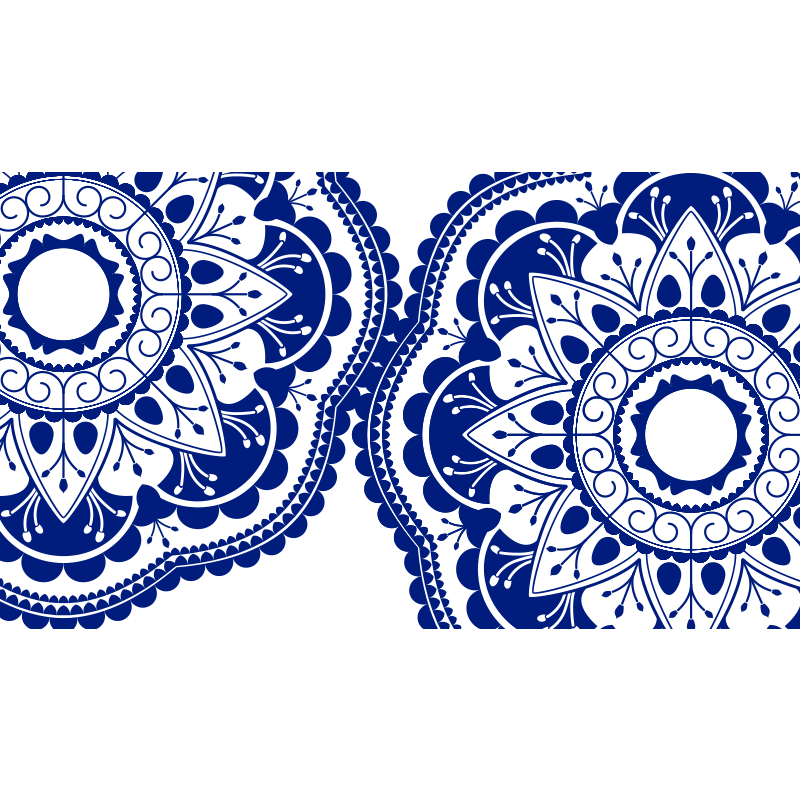 Mandala rug in navy design - TenStickers