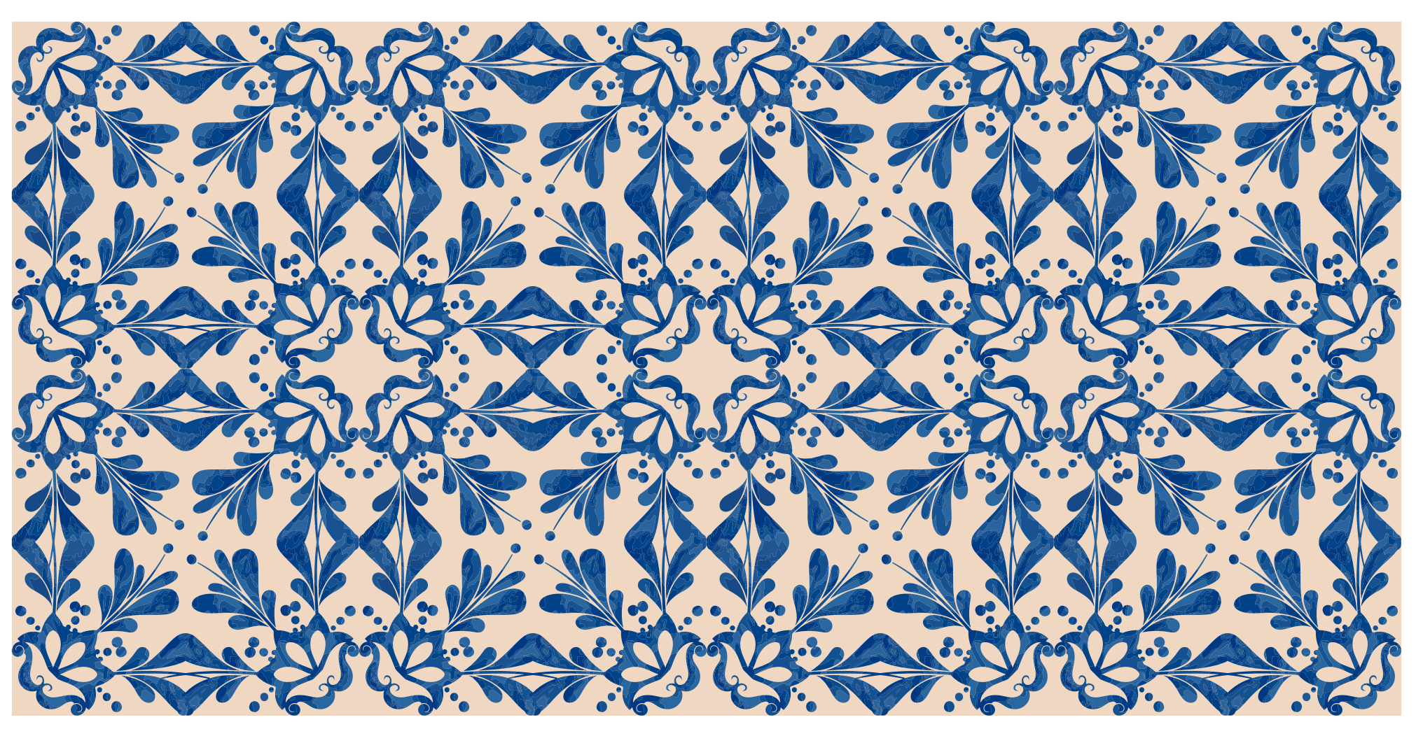 Blue beige mosaic vinyl rug mosaic tiles - TenStickers