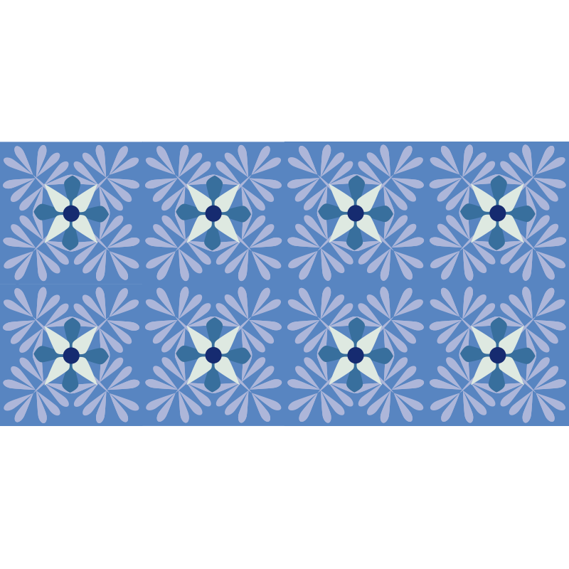Floral rug with floral symmetry design - TenStickers