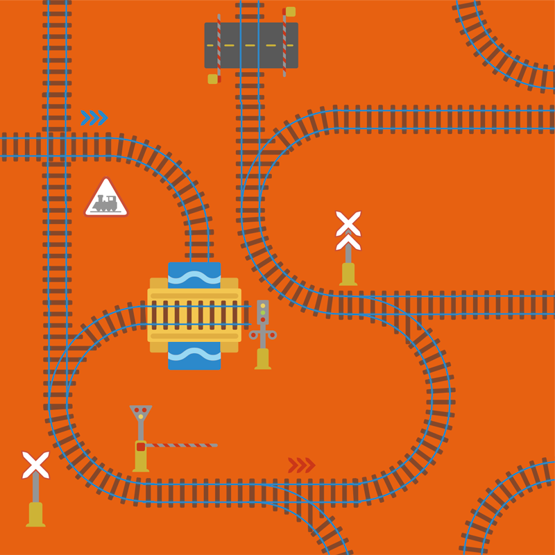 Playful Track Layout game rug - TenStickers