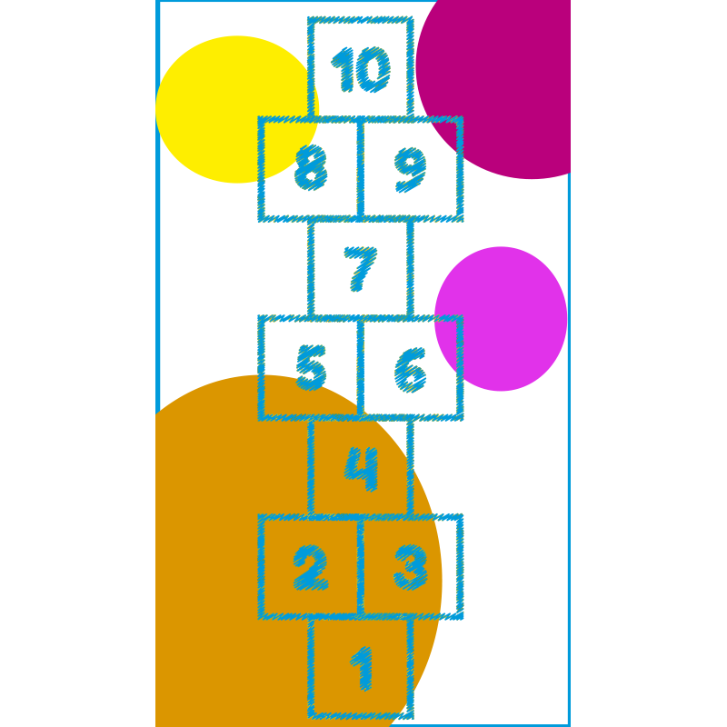 Hopscotch Graphic game rug - TenStickers