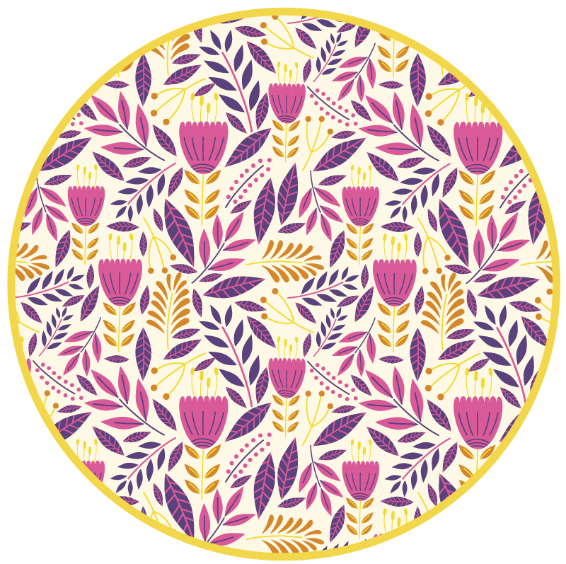Bright colourful flowers floral rug - TenStickers