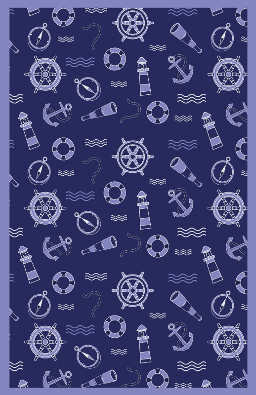 Nautical Motif living room rug - TenStickers