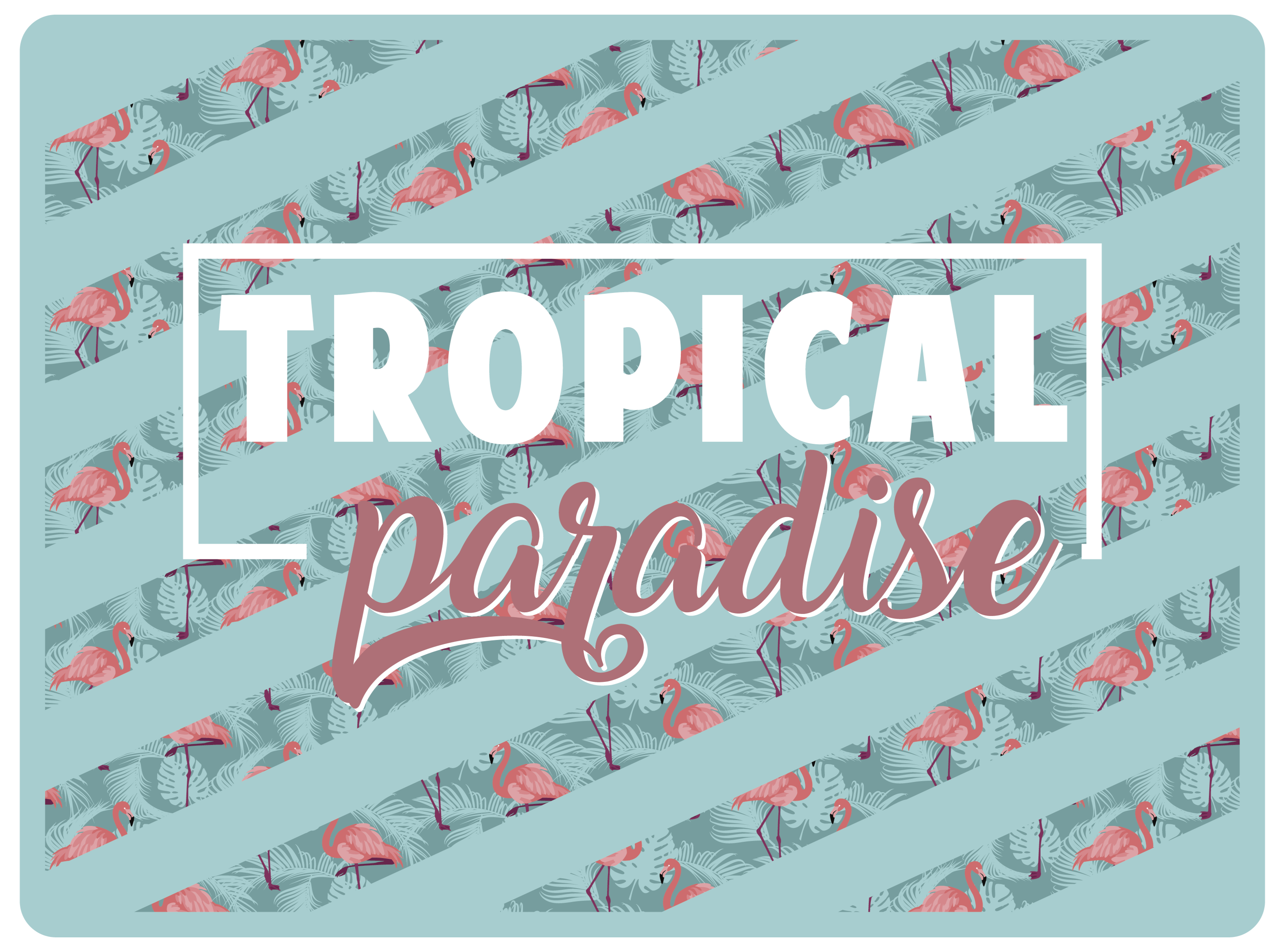Tropical Paradise Text animal mat - TenStickers