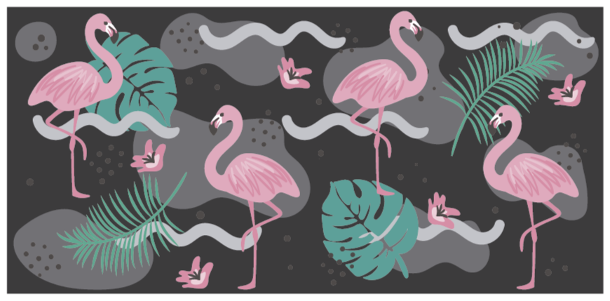 Tropical Flamingo Pattern animal mat - TenStickers