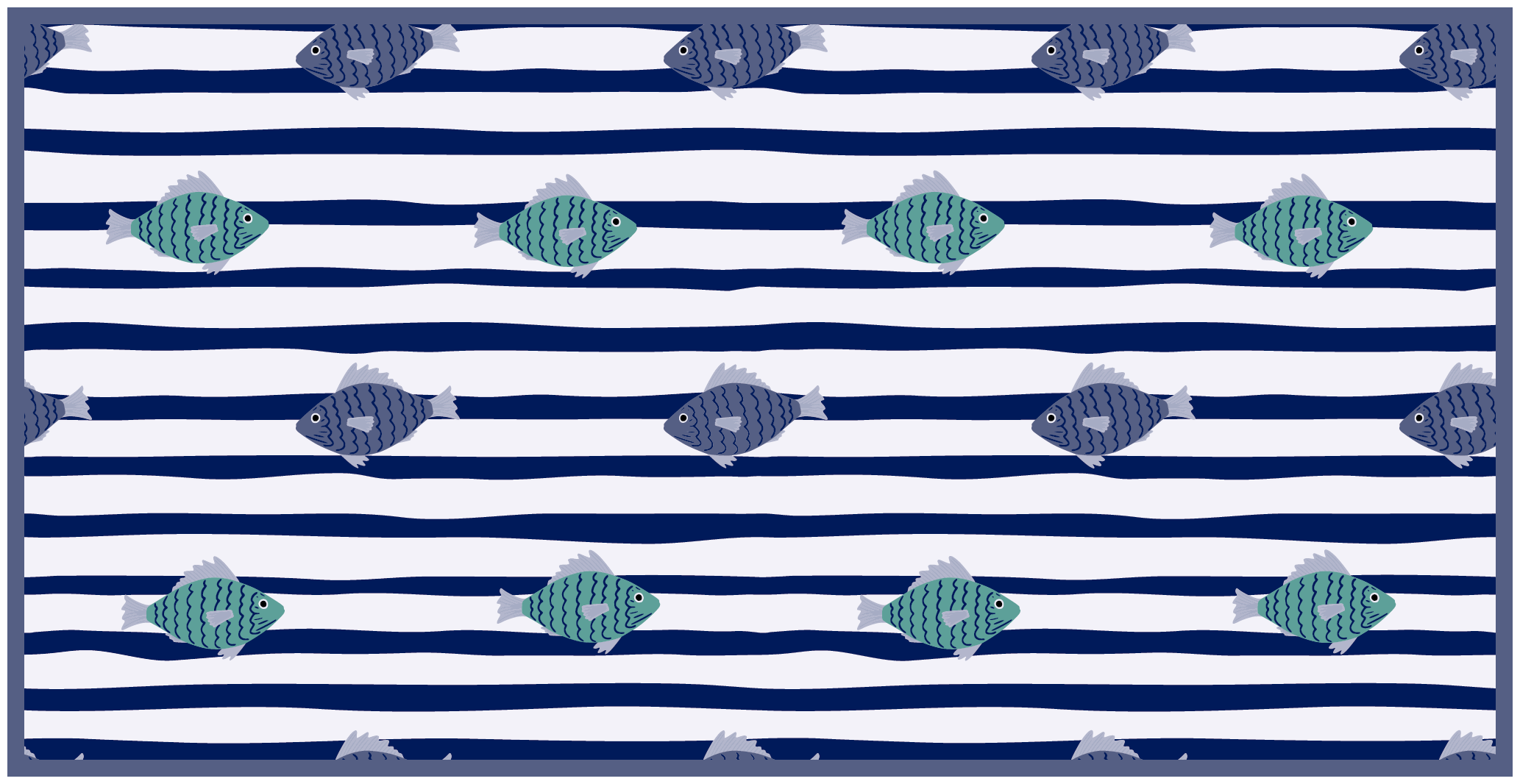 Striped Fish Pattern animal mat - TenStickers