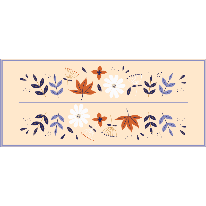 Botanical Motif Ensemble floral rug - TenStickers