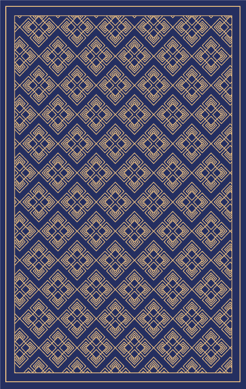 Old Fashioned decorative blue vintage rug - TenStickers