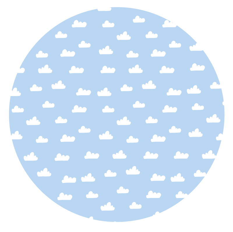 Cloudy Sky Circle kids carpet - TenStickers