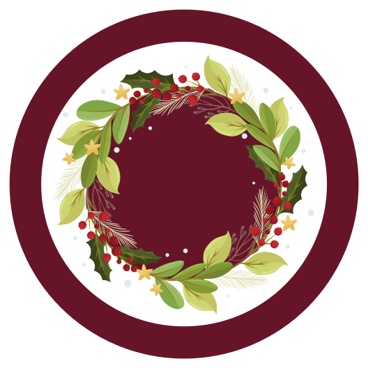Festive Wreath Circle christmas rug - TenStickers