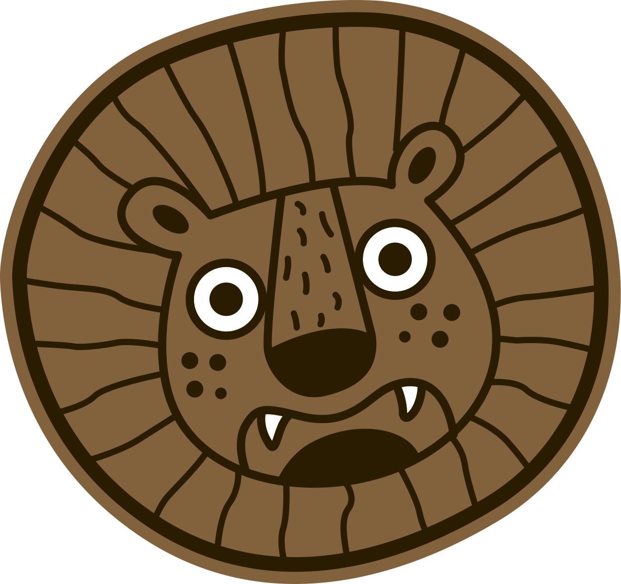 Lion Cartoon Circle kids carpet - TenStickers
