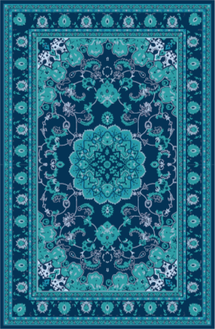 Mandala rug teal mandala elegance - TenStickers
