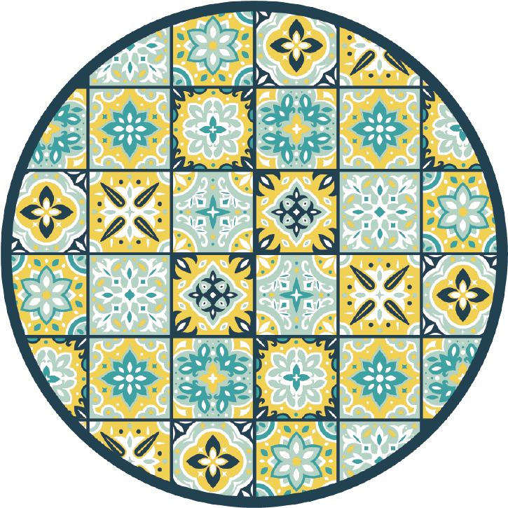 Mosaic rug circular design - TenStickers