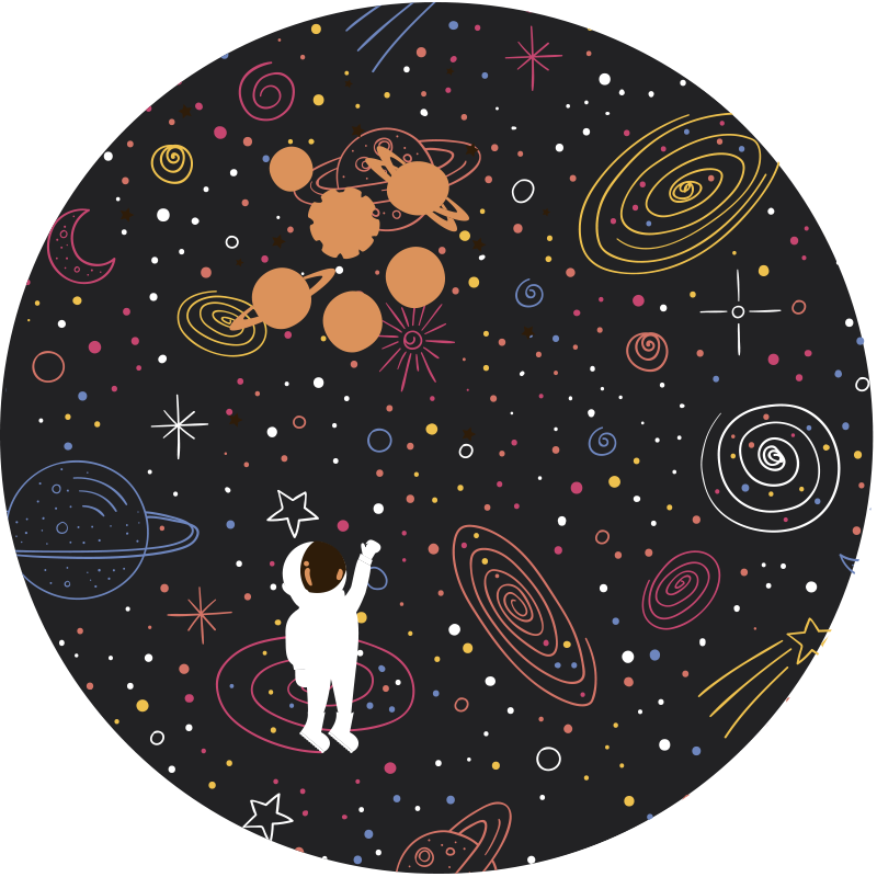 Space Exploration Motif kids carpet - TenStickers