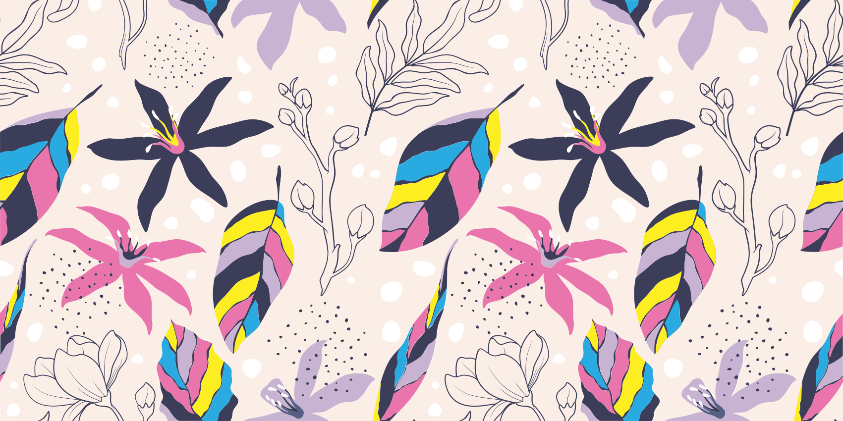 Botanical Dream floral rug - TenStickers