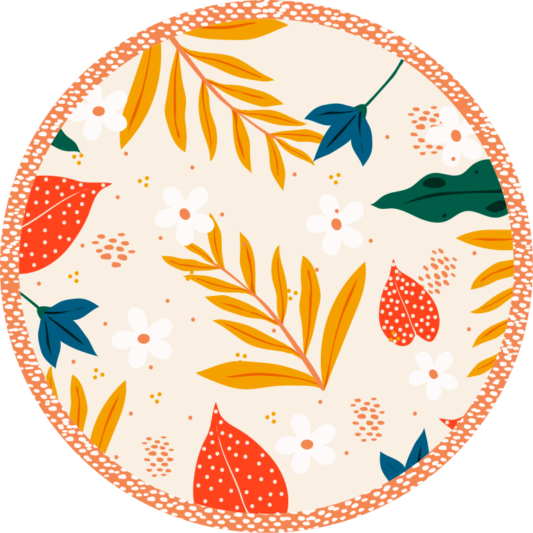 Autumnal Botanical Pattern floral rug - TenStickers