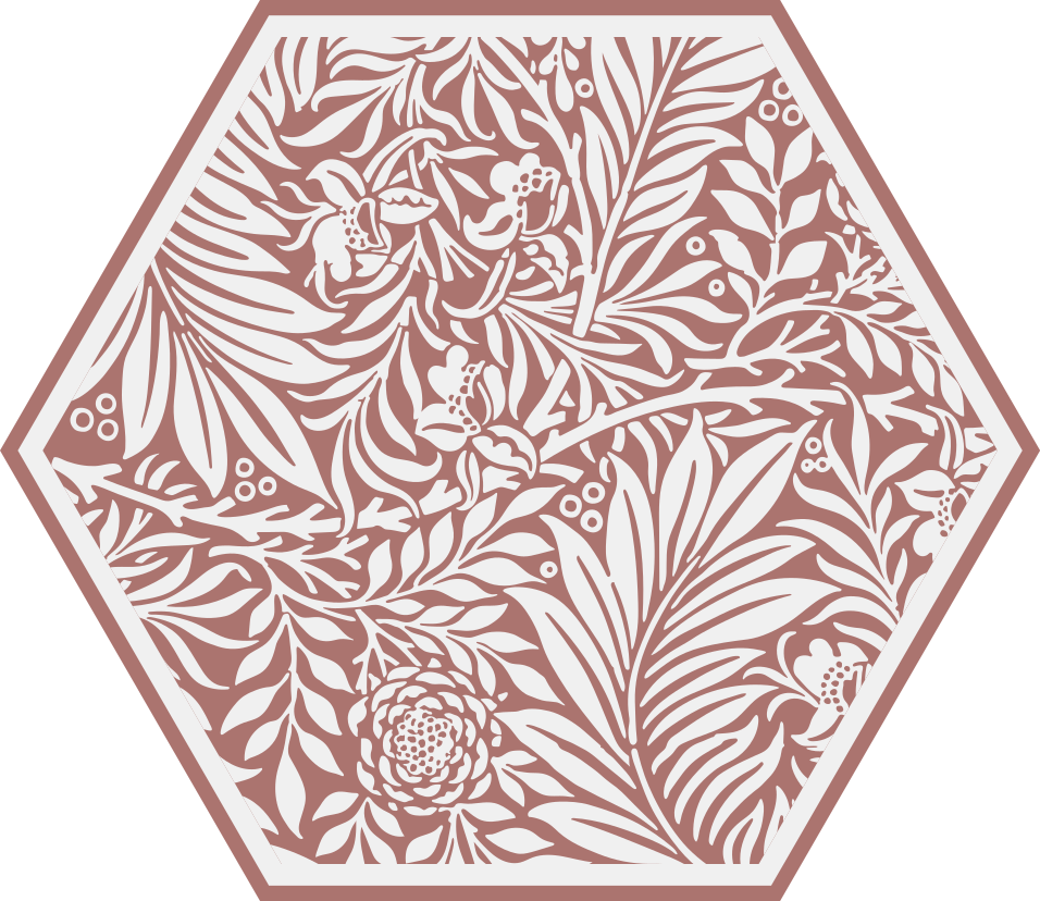 Botanical Balance Hexagon floral rug - TenStickers