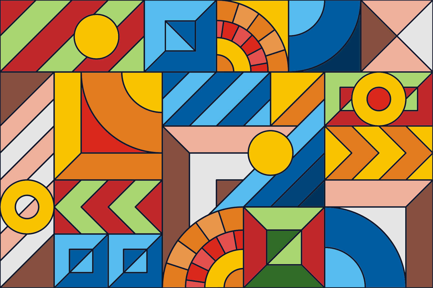 Abstract Geometrics geometric rug - TenStickers