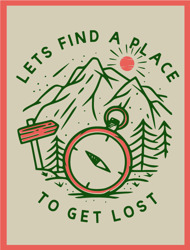 Let's get lost text vinyl rug - TenStickers