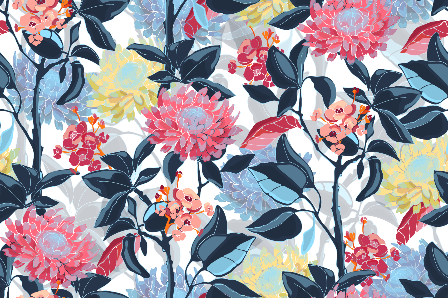 Floral rug with detailed floral arrangement design - TenStickers