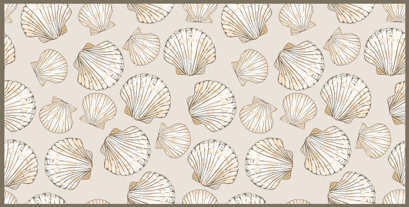 Gilded Seashells floral rug - TenStickers