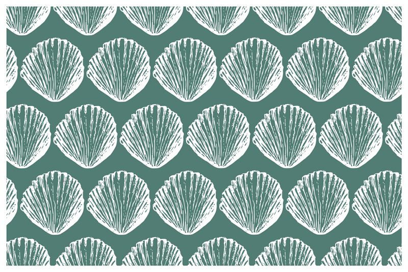 Floral rug with shell design - TenStickers