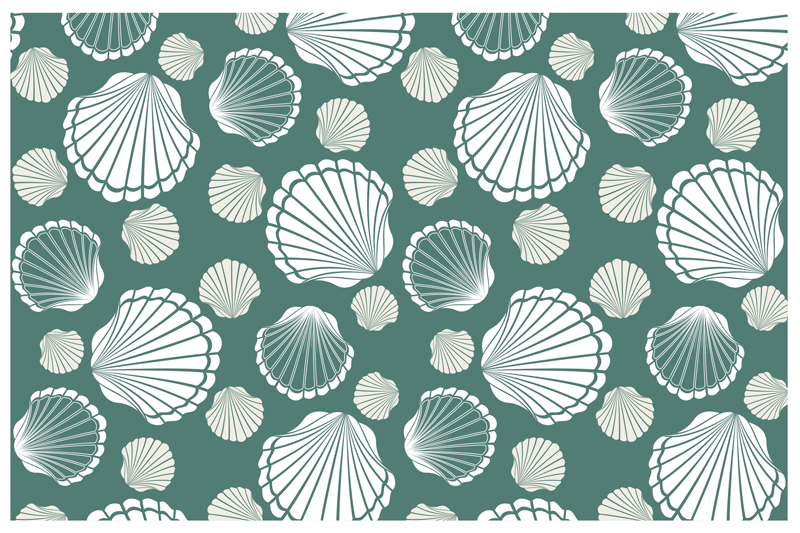 Sea Shell Patterns kitchen mat - TenStickers