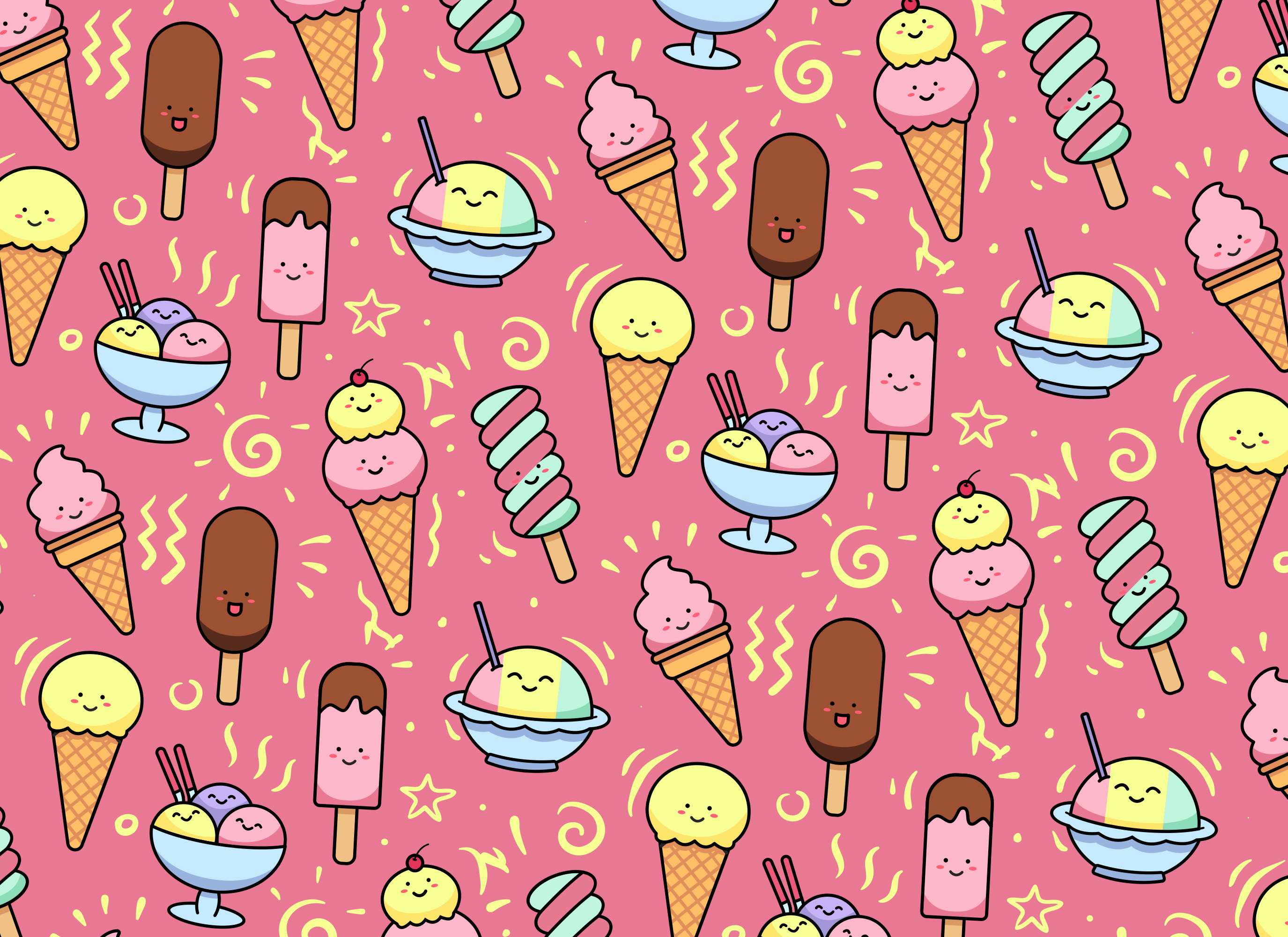 Playful Dessert Pattern kids carpet - TenStickers