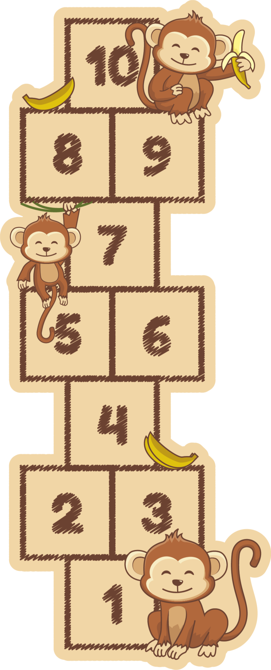 Monkey Hopscotch kids carpet - TenStickers