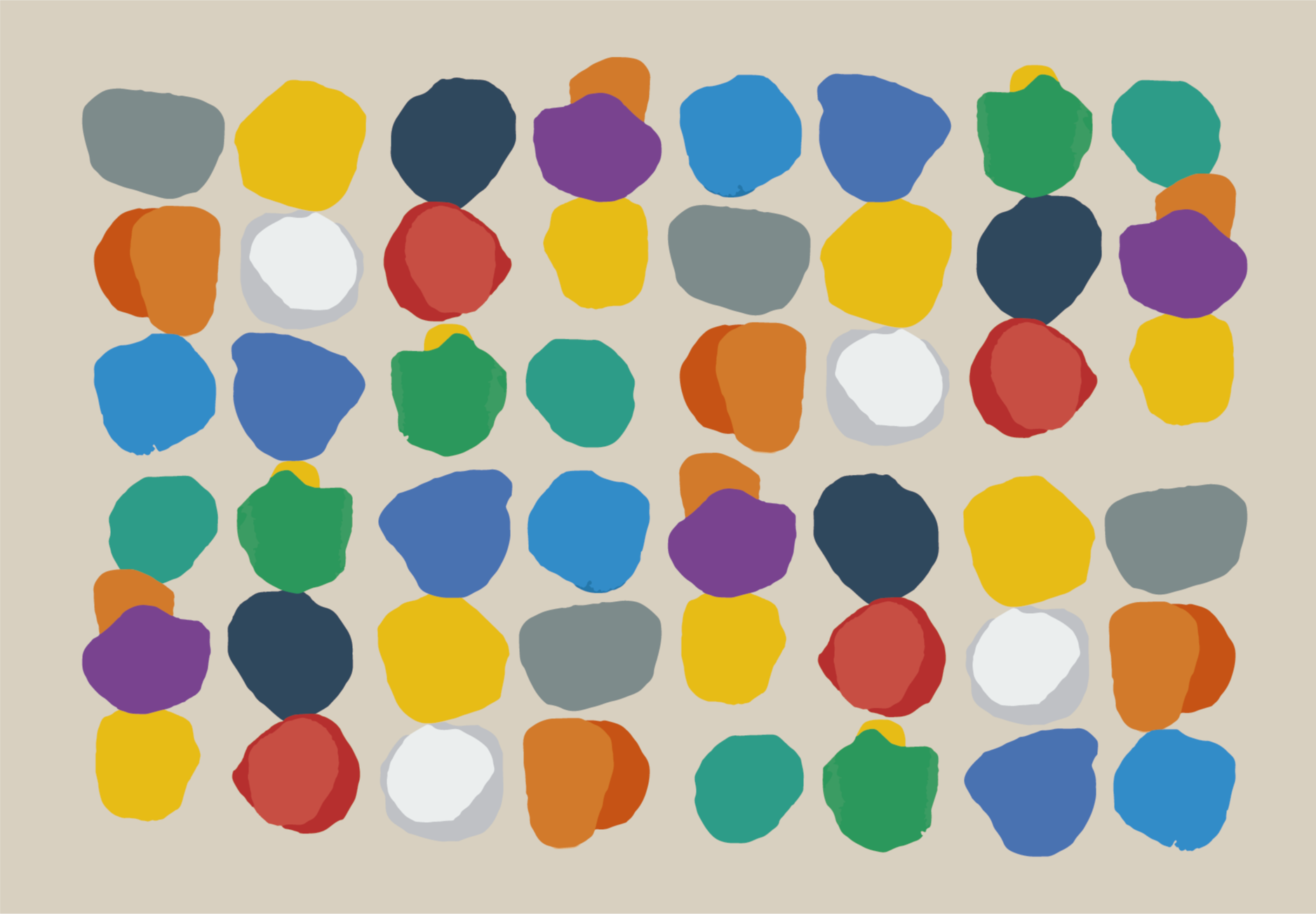 Colorful Pebble Shapes kids rug - TenStickers
