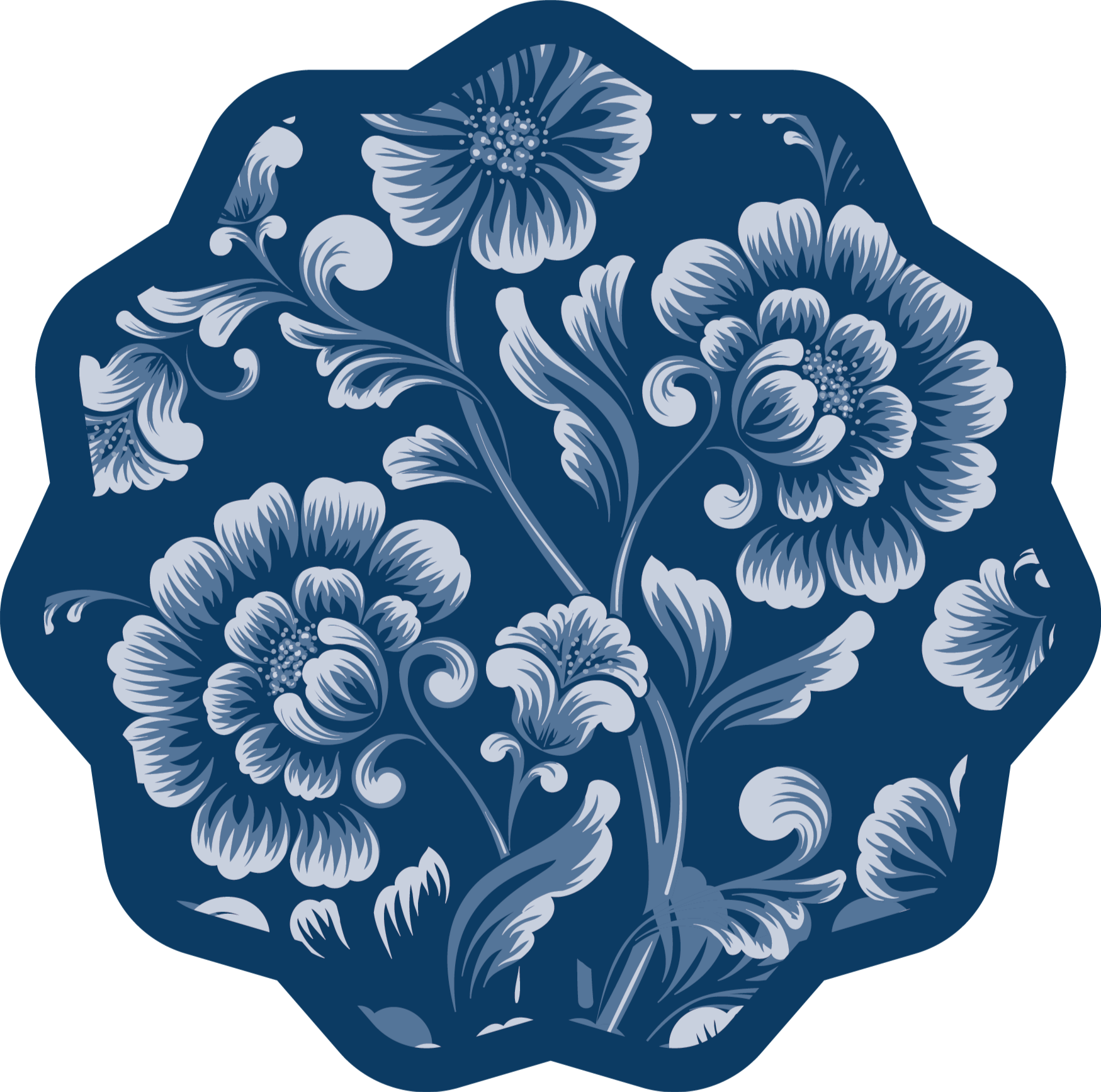 Floral rug with floral motif accent - TenStickers