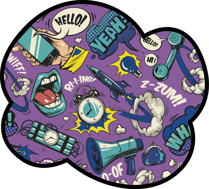 Comic Sound Effects game rug - TenStickers