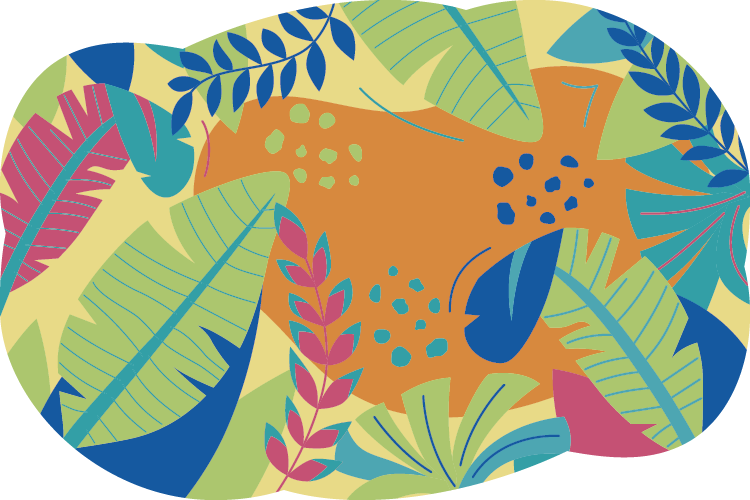 Tropical Foliage Motif nature rug - TenStickers