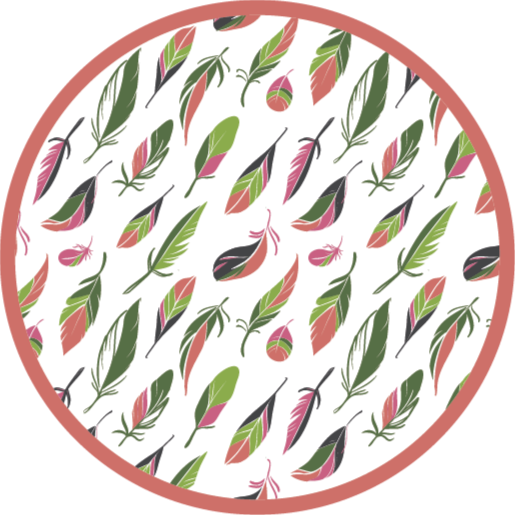 Botanical Patterned Circle floral rug - TenStickers