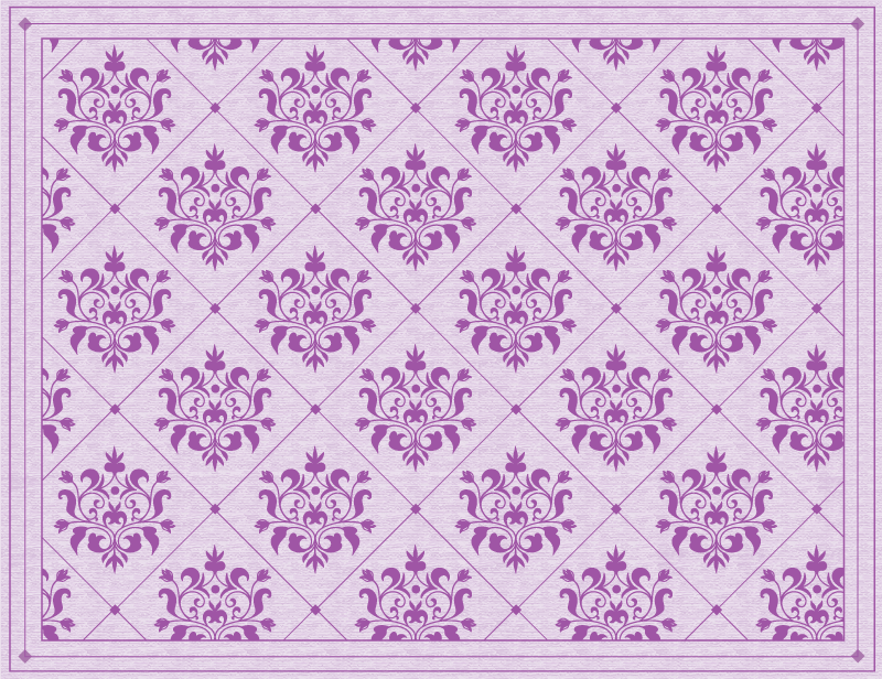 Ornate Damask Pattern vintage rug - TenStickers