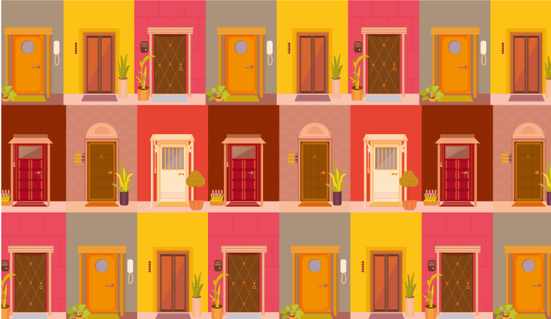 Colorful Doorway Pattern minimalistic rug - TenStickers
