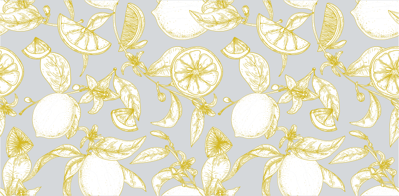 Citrus Botanical Pattern floral rug - TenStickers