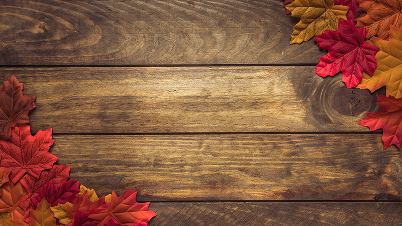 Wood with Autumn leaves vinyl flooring - TenStickers