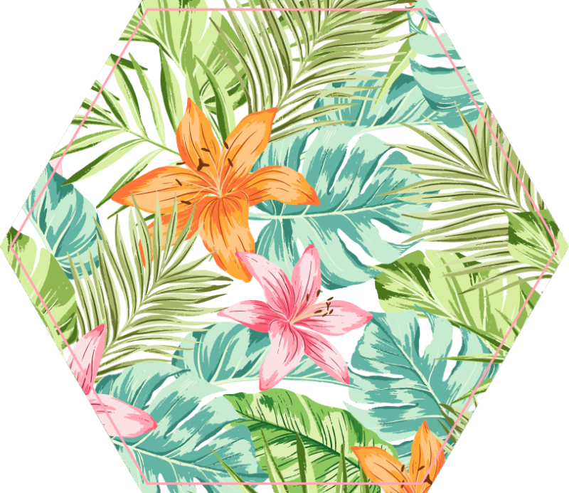 Tropical Flora floral rug - TenStickers