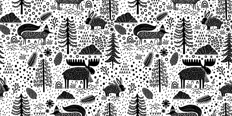 Scandinavian Fauna kids rug - TenStickers