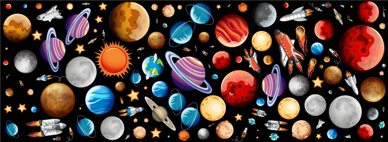 Space Exploration game rug - TenStickers