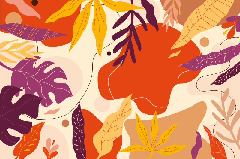 Autumn Foliage Patterns nature rug - TenStickers