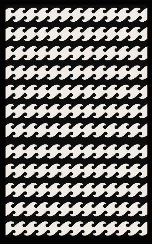 unusual shape black and white vinyl modern rug - TenStickers