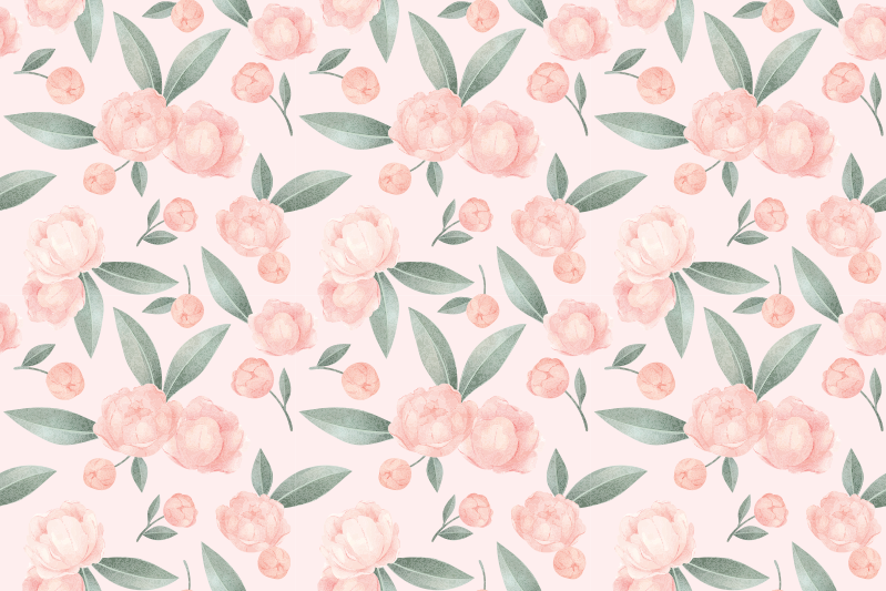 Pink flowers floral rug design - TenStickers