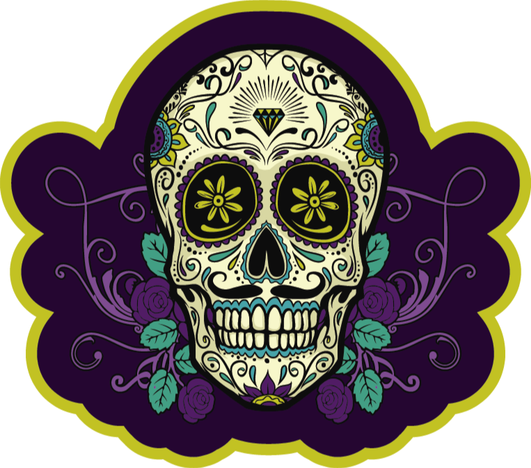 Skull Motif halloween rugs - TenStickers