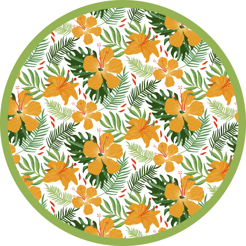 Tropical Botanical Unity floral rug - TenStickers