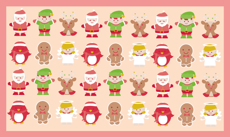 Festive Characters christmas rug - TenStickers