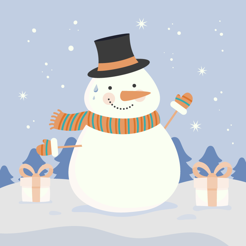 Snowman Celebration christmas rug - TenStickers