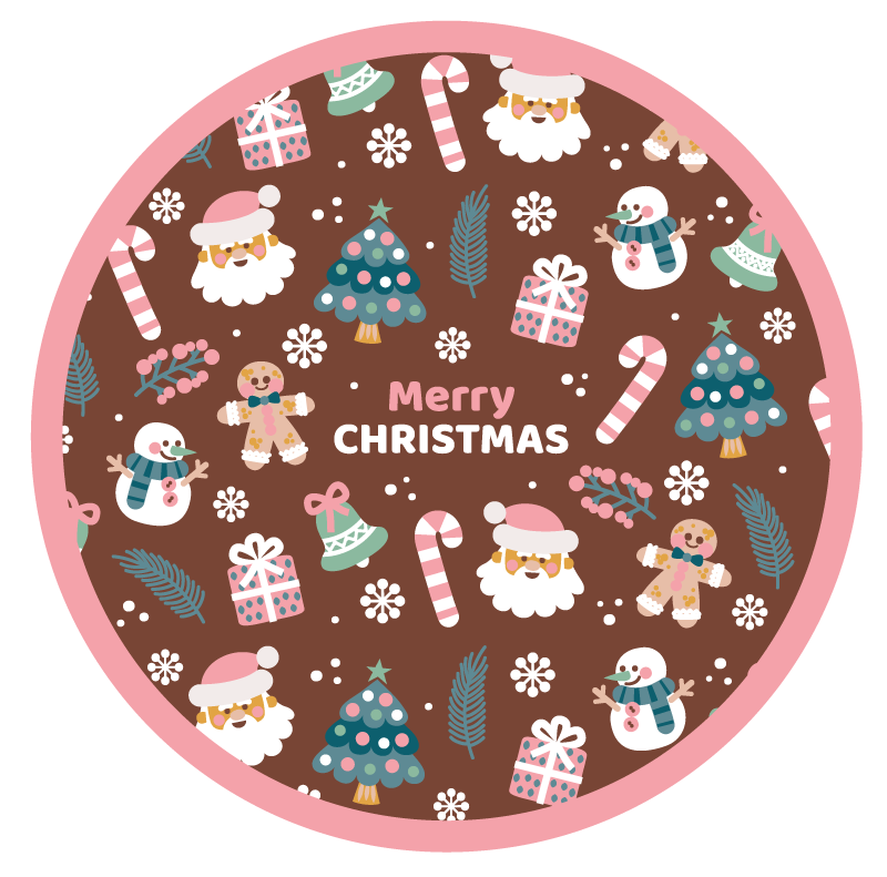 Festive Round Circle christmas rug - TenStickers